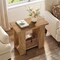 2-Tier Farmhouse Side Table with Storage Shelves End Table for Small Space